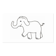 Happy Elephant - Fun cute whimsical art CUSTOMIZED Business Cards