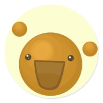 Happy Emote Round Stickers