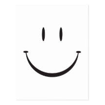 Happy Face: Black Postcard