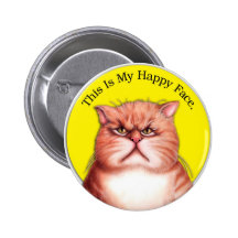Happy Face cat Buttons