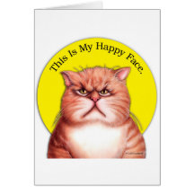 Happy Face cat Cards