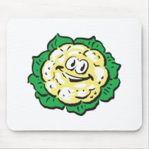 happy face cauliflower mouse pad