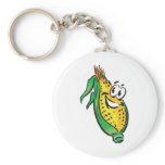 happy face corn on the cob keychain