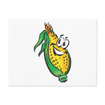 happy face corn on the cob post cards