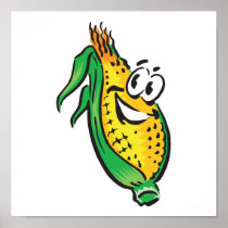 happy face corn on the cob posters