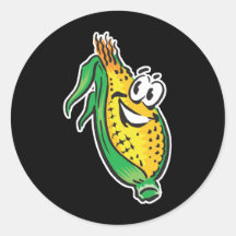happy face corn on the cob stickers