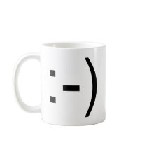 Happy face emoticon! coffee mug