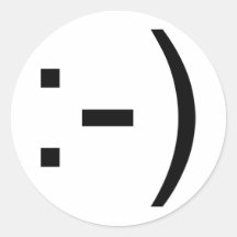 Happy face emoticon! round stickers