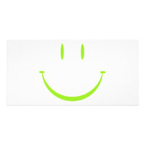 Happy Face: Green Photo Card Template