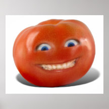 Happy Face Smiling Tomato Print