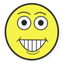 Happy Face Round Stickers