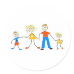 Happy Families Round Sticker