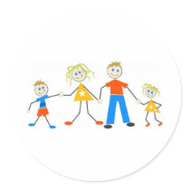 Happy Families Round Sticker