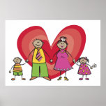 Happy Family Poster (Tan Skin Tone)