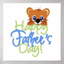 Happy Father's Day Baby TIger Posters