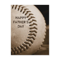 Happy Father's Day Baseball Postcard