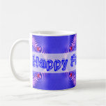 Happy Fathers Day blue ripples Mugs