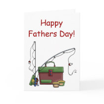 Happy Fathers day card with fishing gear