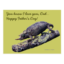 Happy Father's Day Chameleon Postcard