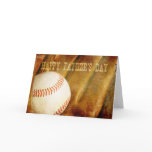 Happy Father's Day Faded Baseball Greeting Cards