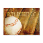 Happy Father's Day Faded Baseball Postcards