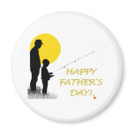 Happy Father's Day Fishing Silhouette magnets