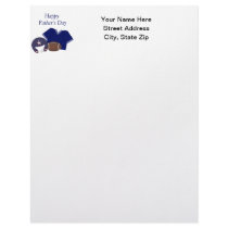 Happy Father's Day (football - blue) Letterhead Design