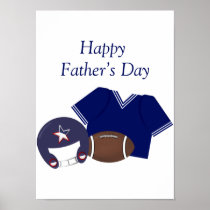 Happy Father's Day (football - blue) Posters