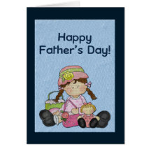 Happy Fathers Day Girl Tapestry Card