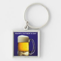 Happy Fathers Day Glass of Beer Keychain