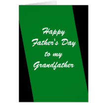 Happy Father's Day Grandfather Green Stripe Cards