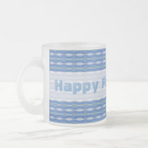 happy fathers day light blue pattern mugs