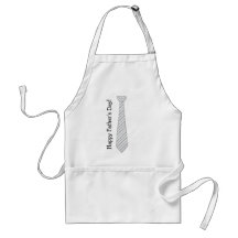 Happy Father's Day! Light Grey Stripes Fake Tie Aprons