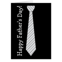 Happy Father's Day! Light Grey Stripes Fake Tie Cards