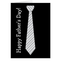 Happy Father's Day! Light Grey Stripes Fake Tie Greeting Card