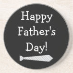 Happy Father's Day! Light Grey Stripes Fake Tie Coaster