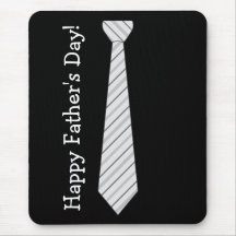Happy Father's Day! Light Grey Stripes Fake Tie Mouse Pads