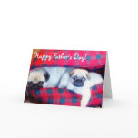 Happy Father's Day pugs greeting card