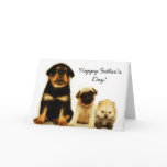 Happy Father's Day puppies greeting card