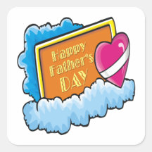 Happy Fathers Day Square Stickers