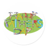 Happy Fathers Day Round Stickers