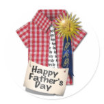 Happy Fathers Day to my #1 Dad Round Stickers
