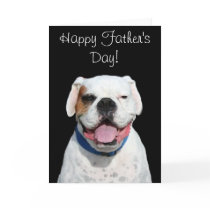 Happy Father's Day White Boxer greeting card