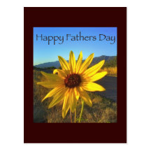 Happy Fathers Day with Yellow WildFlower Postcards