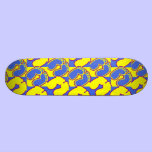 Happy feet blue and yellow skateboards