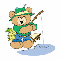 Happy Fishing Fisherman Bear Acrylic Cut Out