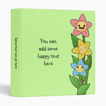 Happy Flowers 3 Ring Binder