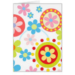 Happy flowers and dots card