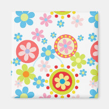 Happy flowers and dots magnets