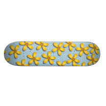 Happy Flowers Blue Skateboard